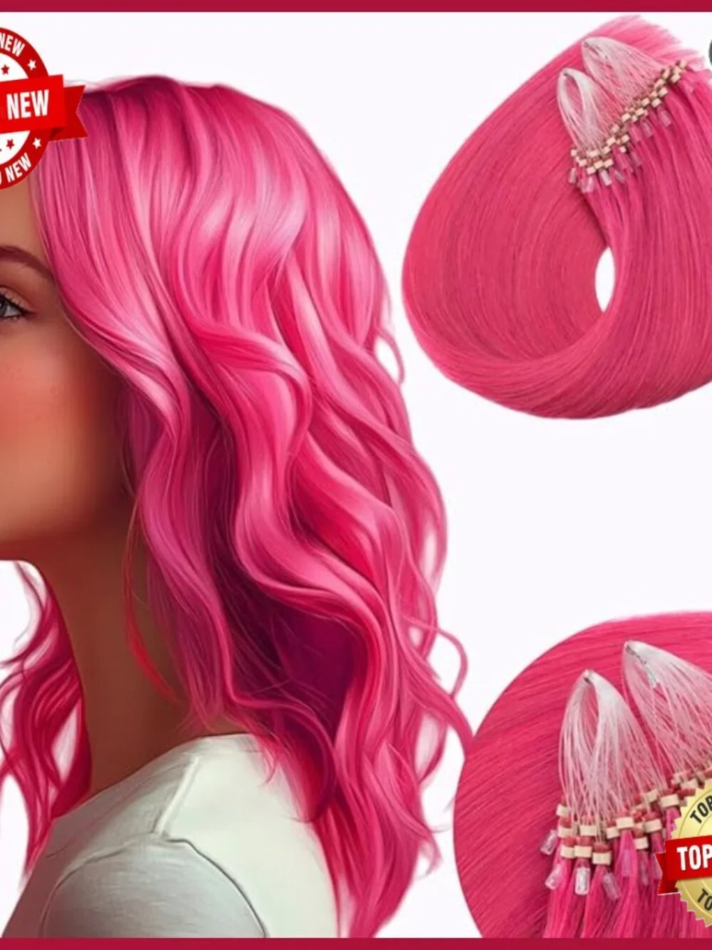 18-Inch Human Hair Micro Bead Extensions, 50g, No Heat Required
